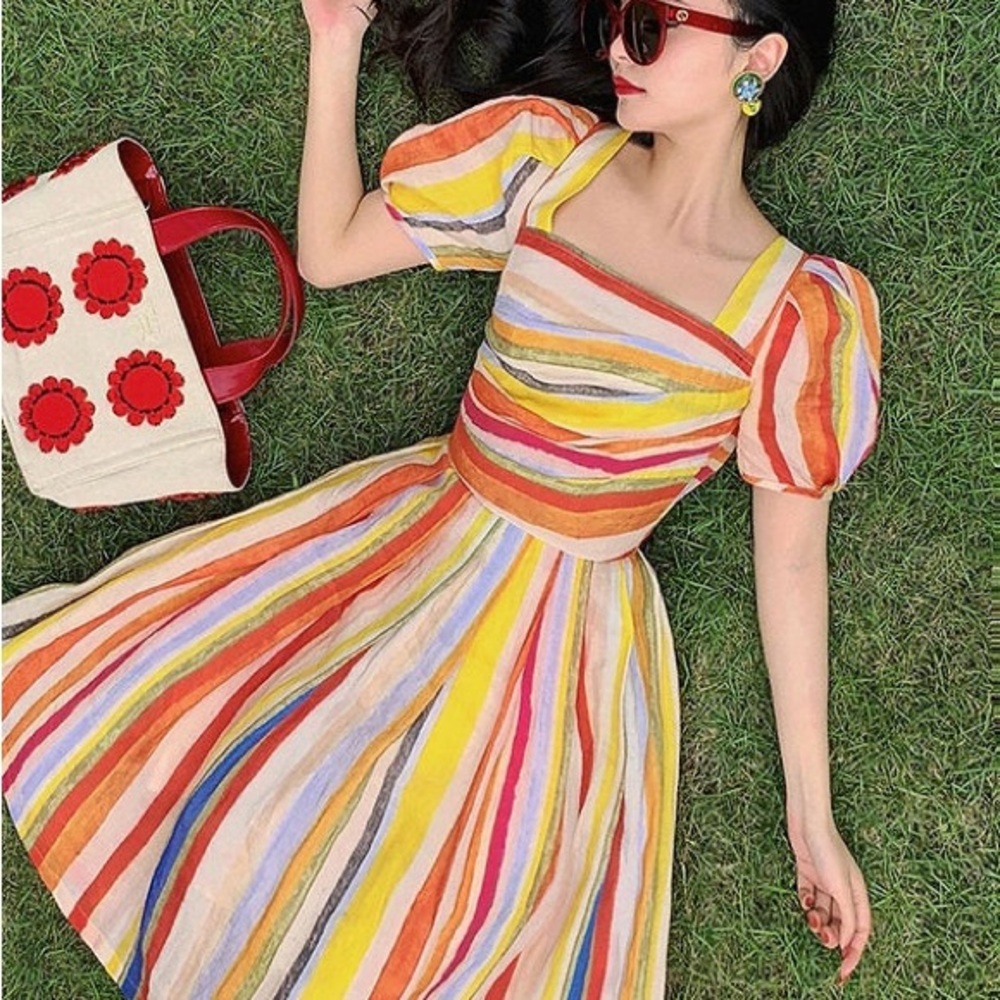 Mr Water Colorful Striped Dress NWT Size 10-12 (Xl)